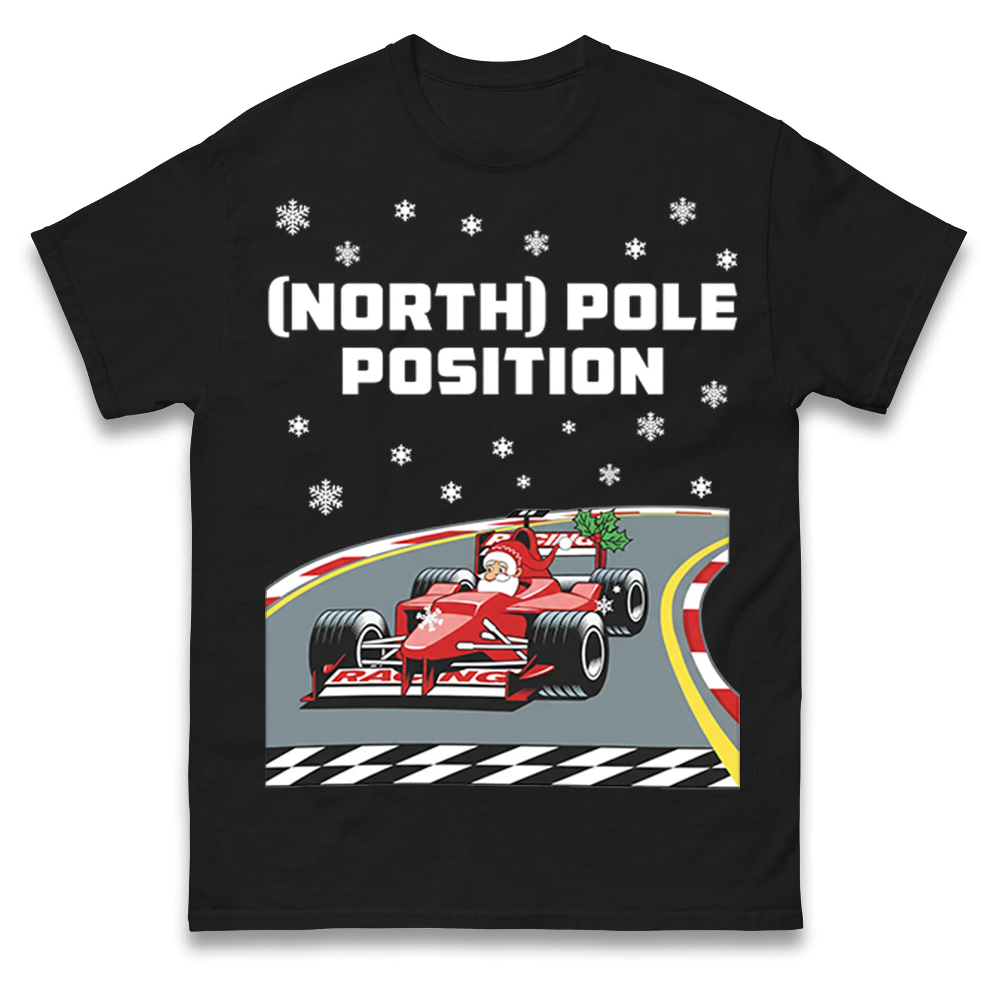 Santa North Pole Position F1 Christmas T Shirt Tshirt Mens Womens Unisex Tops Tees S