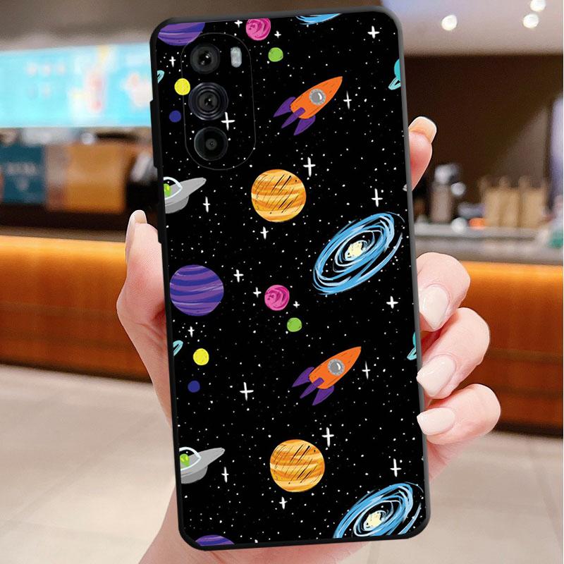 Phone Case For Motorola Edge 50 40 Pro 60 50 40 30 Ultra Neo Fusion Moto G85 G72 G53 G54 G84 G13 G32 Cartoon Space Planet