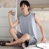 Men's Modal Sleeveless Camisole Loungewear Set, Plus Size, Summer-Ready, Outdoor Wearable