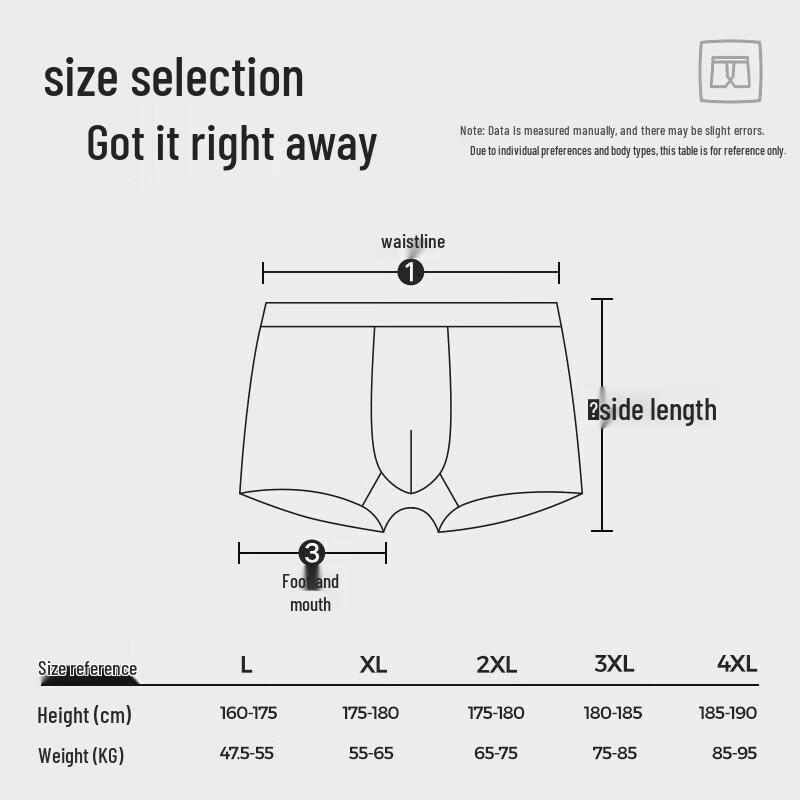 Heilan Home Men's Light Business Cotton Blend 5A Antibacterial Boxer Briefs 3-Pack