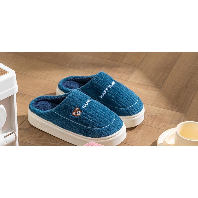 Baumwollpantoffeln, Rutschfeste Hausschuhe, Dicksohlige Heimtextilien