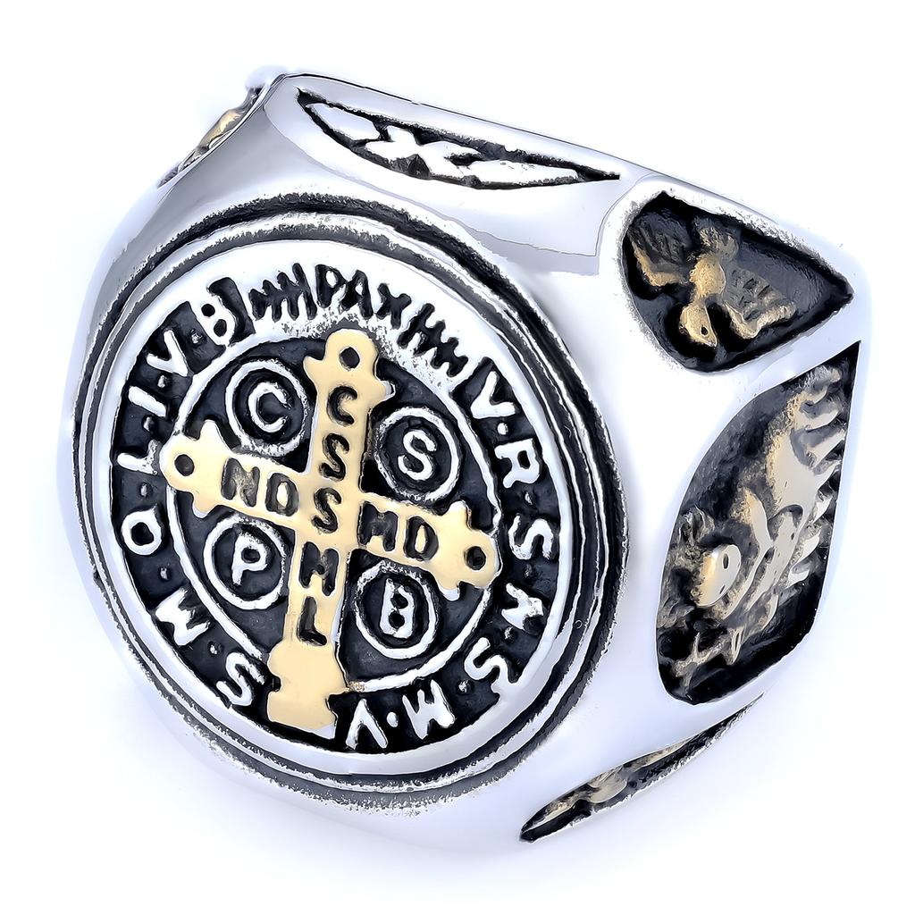 Personalized Retro Fashionable Cpsb Orthodox Logo Stainless Steel Non-Fading Ring Ring