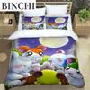 3D-Druck Cartoon Hamtaro Bettwäsche-Set Bettbezug Kissenbezug Set Weich Bequem Kindergeburtstagsgeschenk Heimtextilien
