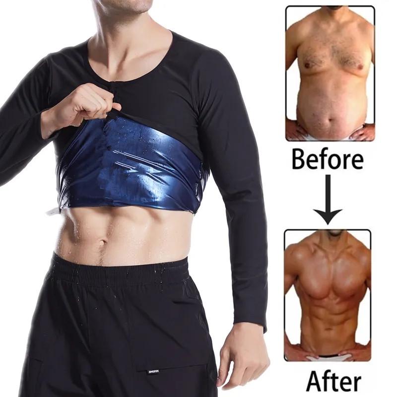 Men's Plus Size Fitness Shapewear Sweat-Inducing Short Sleeve Bodysuit