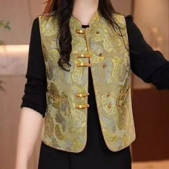 2026 Spring/Autumn Women s Noble Vest: Chic, Age-Reducing Tang Suit Style Top L