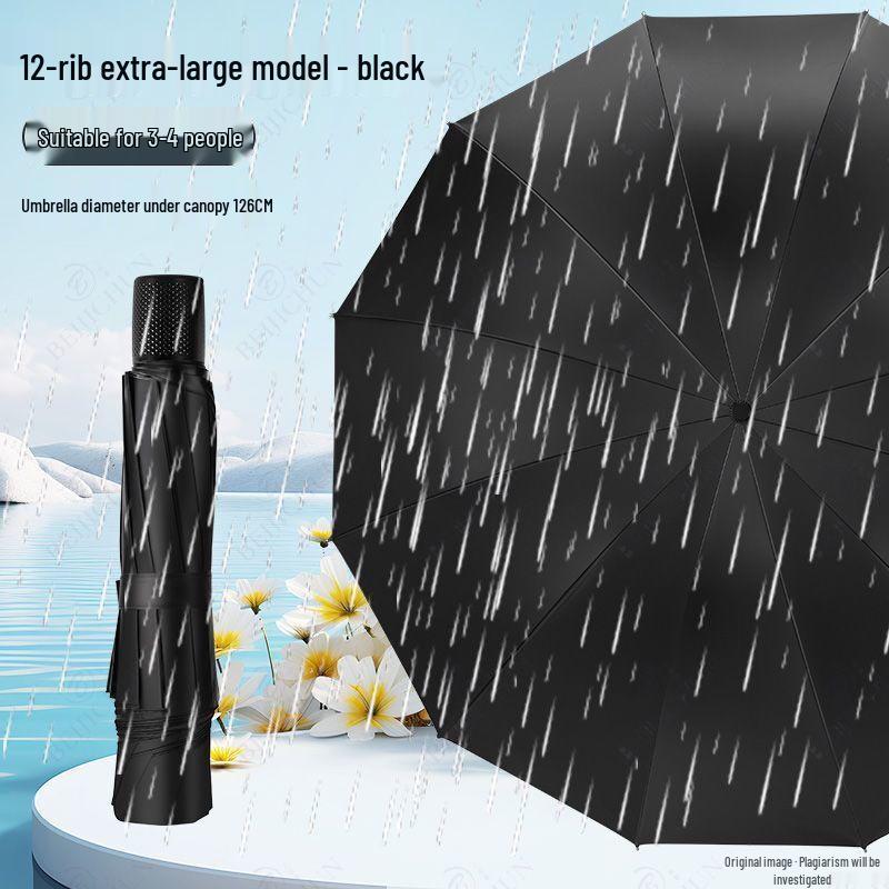Hanyou Oversized 12-Rib Long Handle Dual-Use Umbrella