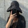 UV Protection Black Vinyl Sunshade Hat Solid Color Empty Top Hats Casual Sun Protection Cap  Summer