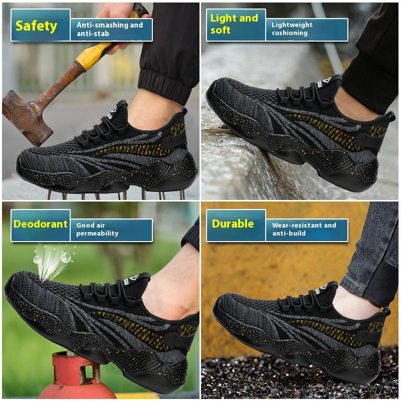 Lightweight Safety Shoes Men Sneakers Steel Toe Shoes Anti-smash Anti Puncture Indestructible Work Shoes Protective Safety Boots