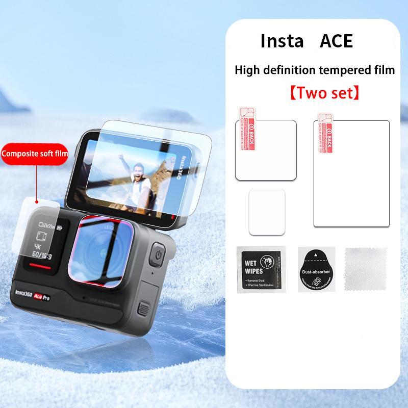 For Insta360 Ace/Pro Camera Lens , High Definition,  Bubble-Free, Clear Tempered Glass Film, Smooth Surface, Hardness 9H