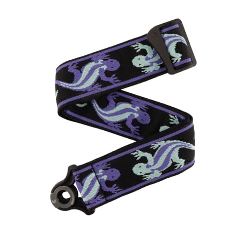 D'Addario Vingate Strap Collection Teal Lizards 50BALPW02 Guitar Strap with Strap Locks
