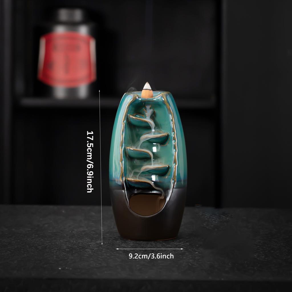 1pc Waterfall Ceramic Incense Holder for Aromatherapy and Home Decor