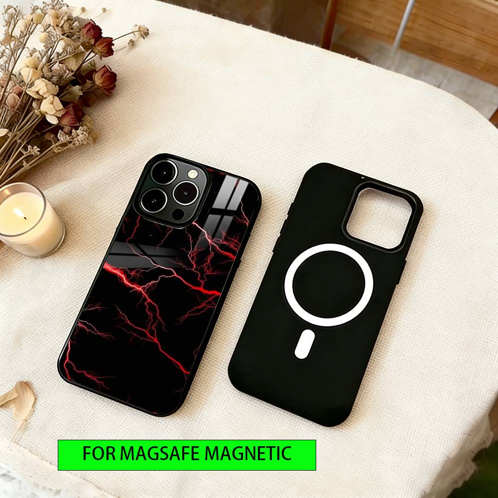 Blitztextur Handyhülle Für iPhone17,16,15,14,13,12,11 Plus,Pro Magnetisch mit Magsafe Kabelloses Laden