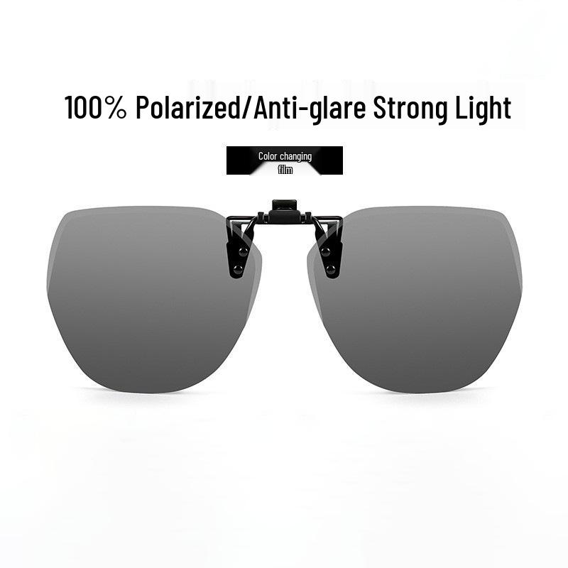 Occhiali da Sole Polarizzati Clip-On Ribaltabili da Uomo - Protezione UV per la Guida Giorno/Notte