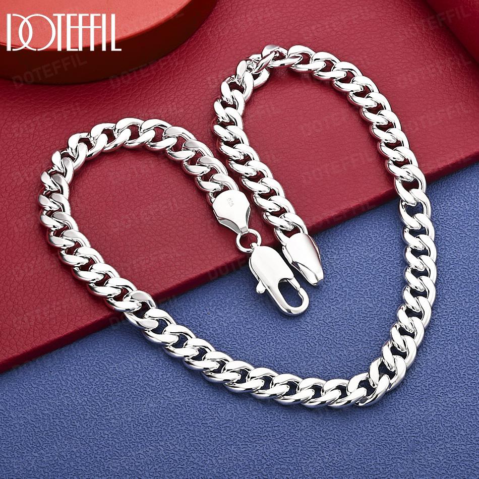 

925 Sterling Silver Wedding Jewelry 20-24 Inch 10mm Side Chain Fashion Necklace 50cm