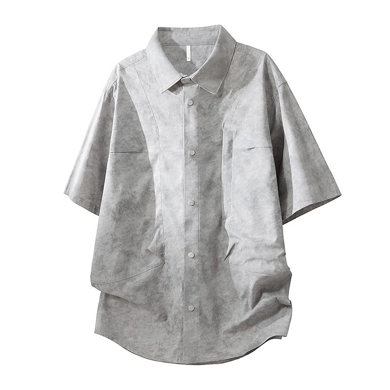 Retro Casual Collared Men's Summer Loose Plus Size Versatile Short Sleeved Shirt