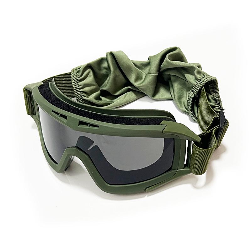 Impact-Resistant Tactical Combat Goggles - Windproof & Sandproof Shooting Glasses for Outdoor Use