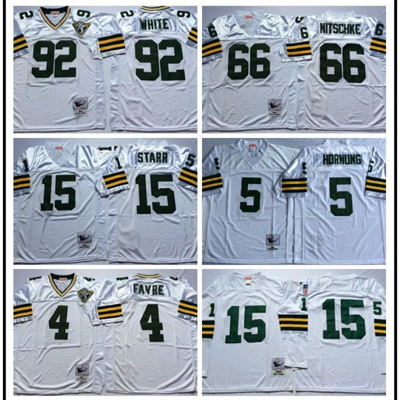 Green Bay Packers NFL Jersey Retro Hombre Mujer Algodón Ropa para Fans Deportivos Uniforme de Equipo 92 5 15 66 MN