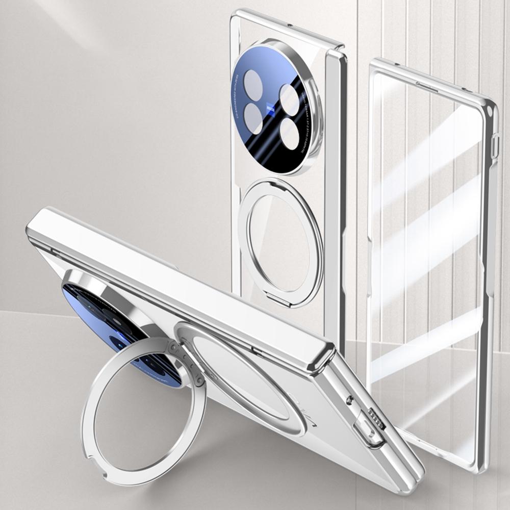 For vivo X Fold5 5G Case Compatible with MagSafe Kickstand Electroplated PC Phone Cover with Screen Protector