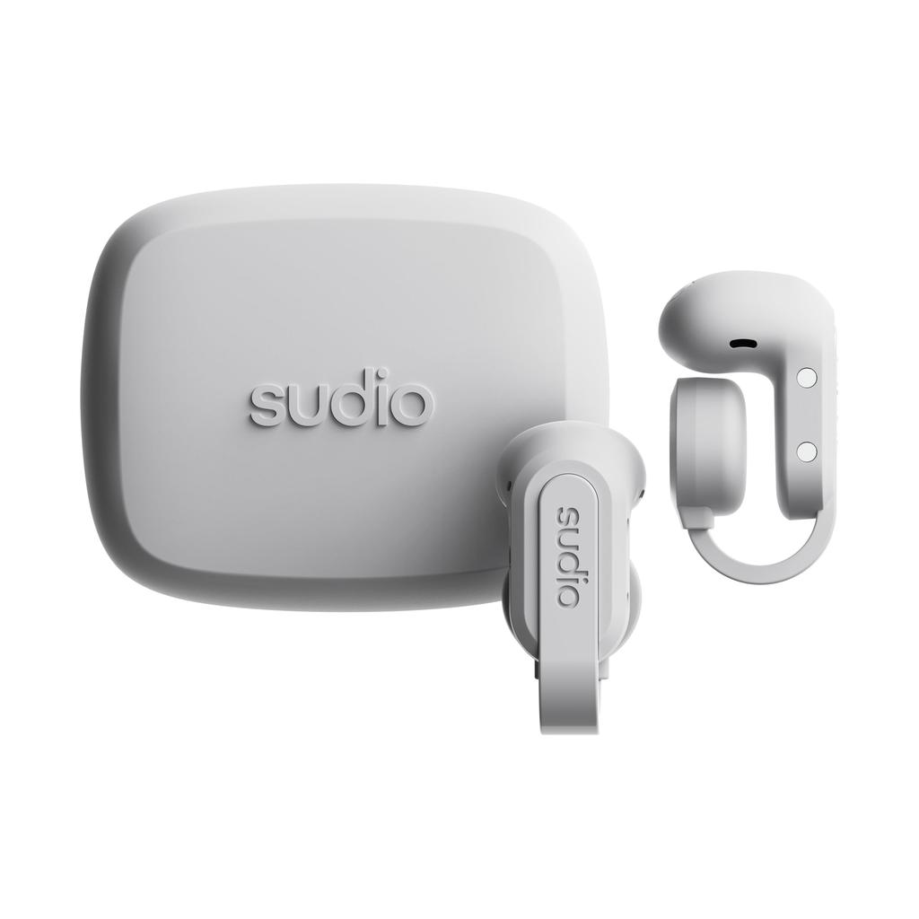 SUDIO B3 Earphones with Ear Cuffs Compatible with iOS and Android (White) Clip-on (Bluetooth 5.4 / / Waterproof)
