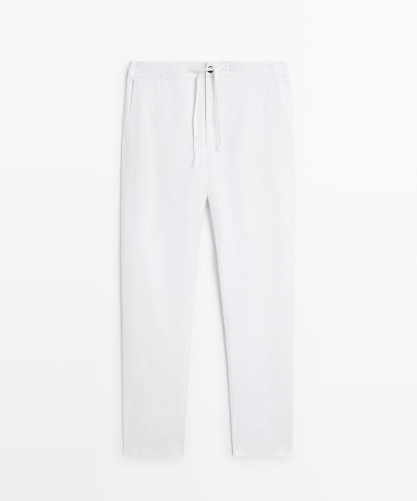 Masimodutti 100% Linen Jogger Fit Pants