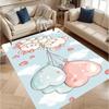 Cartoon Bear Carpet Mat Rug Heart Balloon Pink Romantic Cute Kids Room Non-Slip Home Decoration Living Room Bedroom Floor Mat