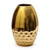 Luxury Gold Decorative Vase – 11 Inch Tall Iron Flower Vase with Honeycomb Design  for Living Room, Office, and Dining Table (Gold)