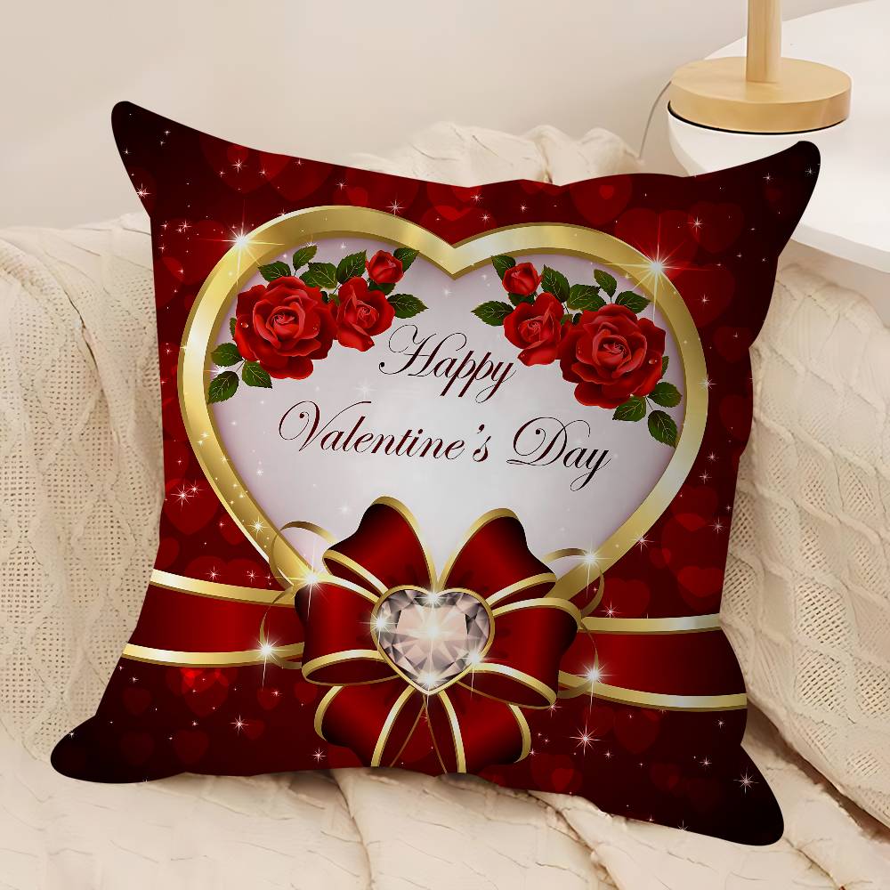 Valentines Day Pillowcase Toon Gift Cushion Cover Bedroom Home Sofa Chair Seat Decor Pillow Case