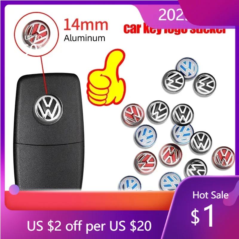 Gorące 2025 Nowe Akcesoria Samochodowe Naklejki Emblematy 14MM na Kluczyk Samochodowy Zdalny Dla Volkswagen Jetta MK5 MK6 Golf-4 5 6 7 Passat 3B7 601