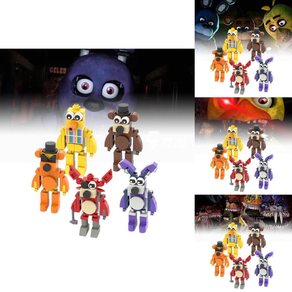 Високоякісний набір будівельних блоків Fnaf Wu Ye Bear для дітей з різнокольоровими дизайнами та міцними пластиковими матеріалами