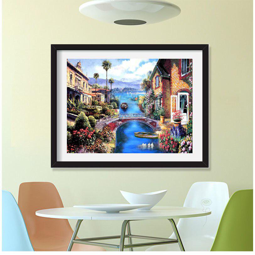 

Алмазная вышивка мост Diy Алмазная картина Круглая дрель Стразы Вышивка крестом Ремесла Рукоделие 20X30CM