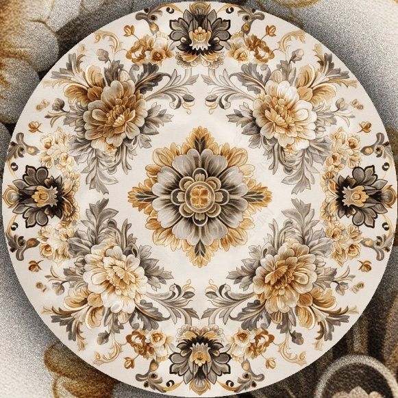 Floral Circular Living Room Coffee Table Carpet Balcony Rocking Chair Hanging Basket Bedroom Bedside Dressing Table Computer Chair Cushion