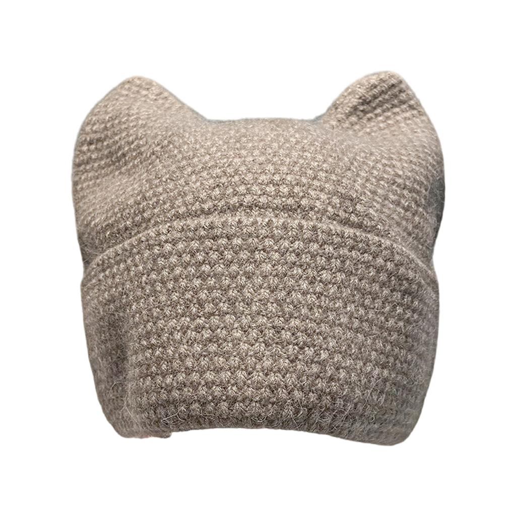 Cats Ear Knitted Hat Women Crochet Hat Warm Winter Hat Soft Crochet Hat Windproof Snow Hat for Women Outdoor Activity