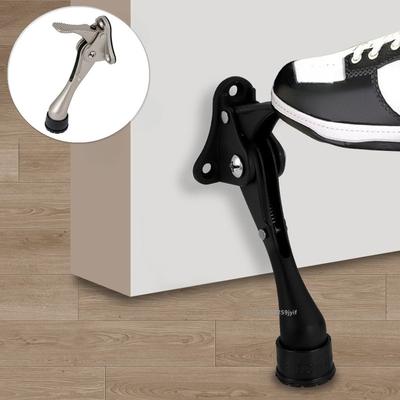 Door Stopper Heavy Duty Mute Zinc Alloy Door Stops with Non-Slip Rubber Tip Hidden Wall Protector Hardware for Home Office