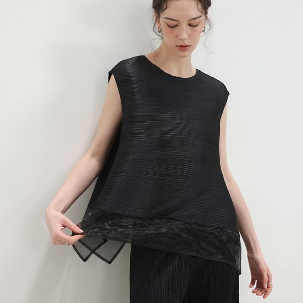 Dren Sleeveless Pleats Top Plitz Mood