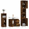 Vidaxl 3-Piece Bathroom Furniture Set, Smoked Oak
