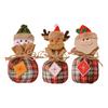 Christmas Drawstring Gift Bag 3D Plush Reindeer Santa Snowman Fruit Sacks Reusable Fabric Candies Goodie Storage Bag for Xmas Party Favors