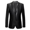 2025 New Men's Slim-Fit Casual Leather Jacket with Suit Collar - Middle-Aged Korean-Style Dad's Coat
