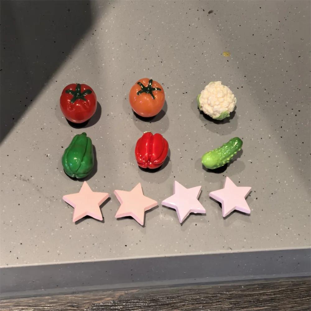 1 Set New 3D Vegetable Shoe Charms Set Cucumber Tomato Eggplant Chili Shoe Decorations DIY Detachable Buckle Shoes Accessories