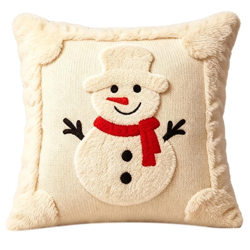 Bedroom Chair Accent Pillow Cover for Sofa Couch Use, Soft Christmas Throw Pillowcase 45cm/17.7inch Indoor Style