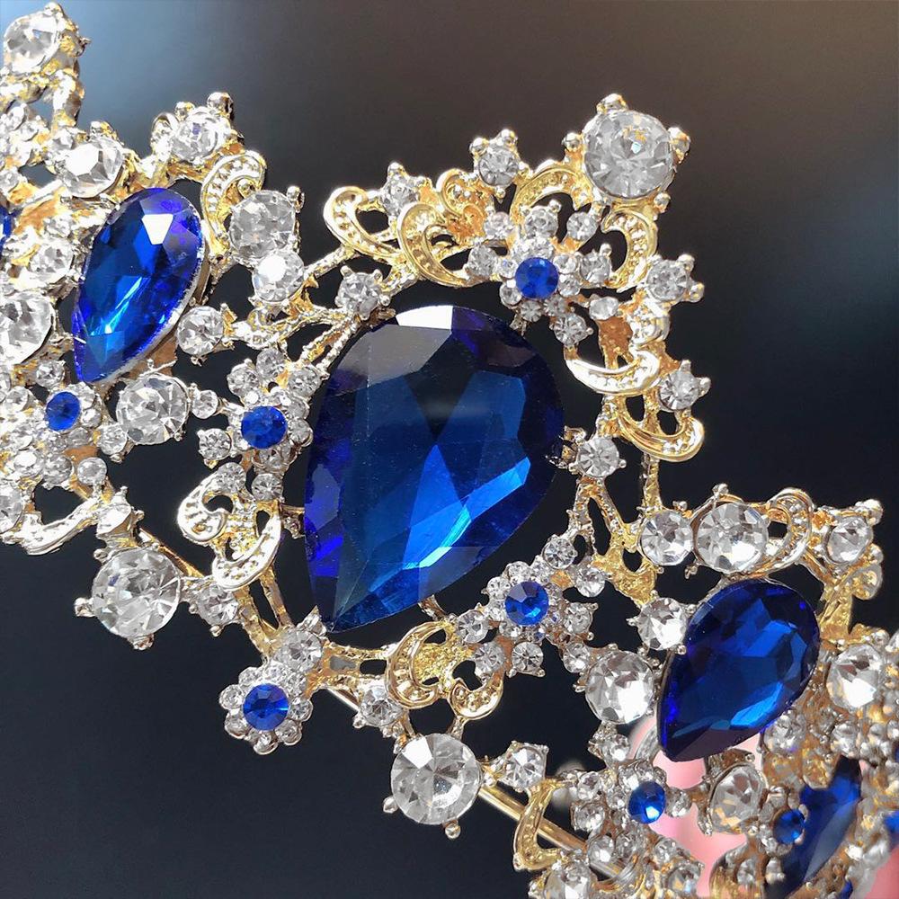 Retro Krone Brautkrone Hochzeit Barock Königin Golden Große Krone Hochzeitsaccessoires