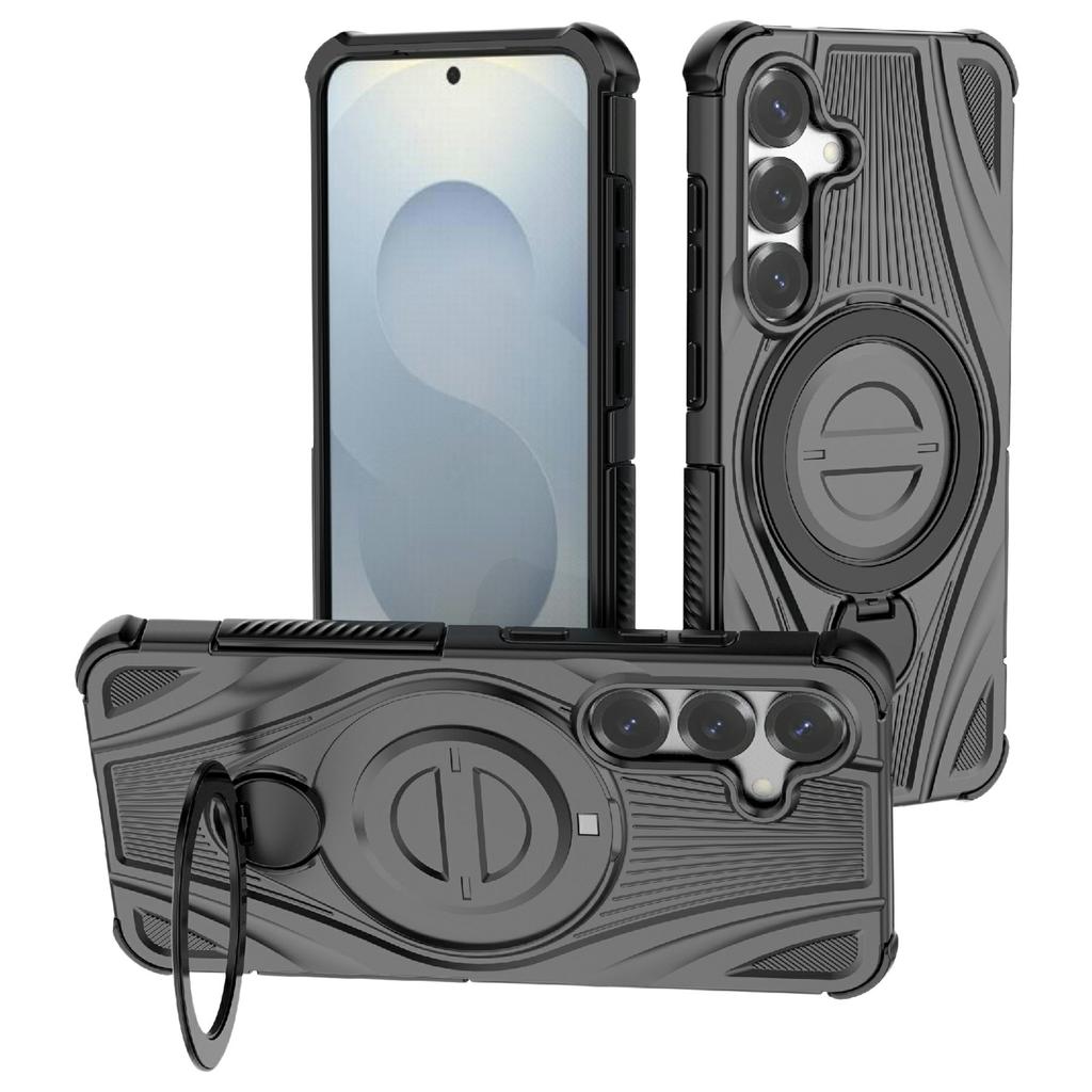 For Samsung Galaxy S26+ Magnetic Case Rotating Kickstand TPU PC Shockproof Phone Back Cover