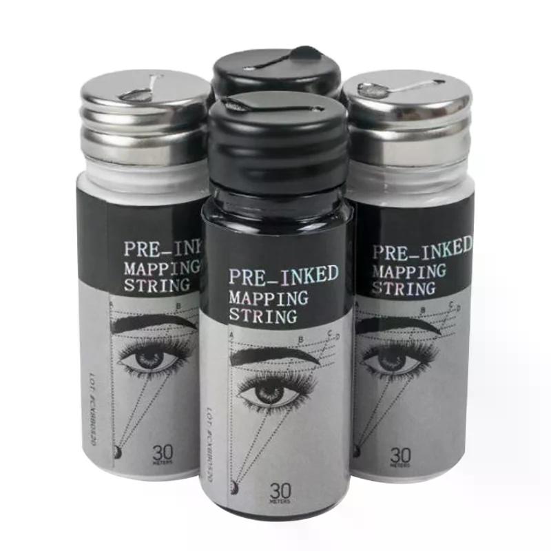 30m Black/White Microblading Mapping String Pre-Inked Eyebrow Marker Thread Tattoo Brows Pre Inked PMU Mapping String