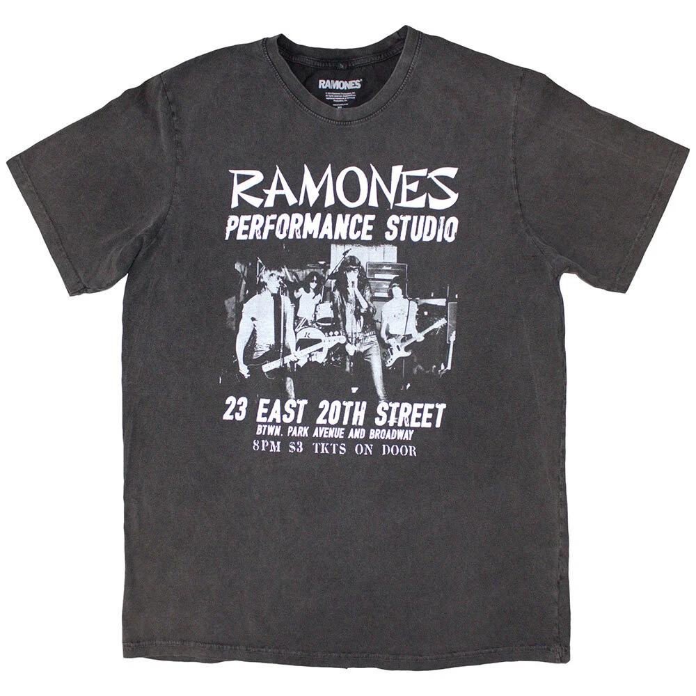 Ramones Unisex Stone Wash T-Shirt: East Village (Large) M