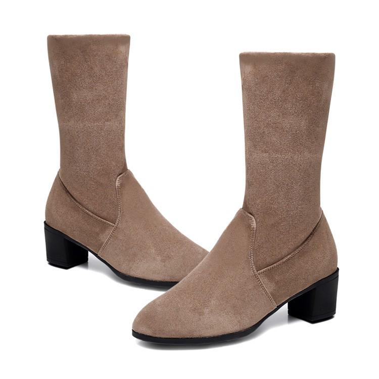 Ganzjahres-Slipper-Tanzstiefel mit mittlerem Absatz für Damen