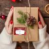300pcs/Roll Christmas Stickers, Self-Defined Signature Date Handwritten Stickers, Red and Silvery Foil Holiday Gift Tags