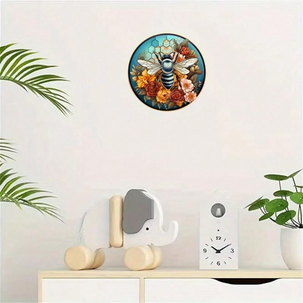 Vintage Tin Sign Metal Wall Art Bee Painting Home Office Decor