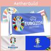 Wytrzymała Flaga Drużyny Mistrzostw Europy 2024 z Poliestru Dla Fanów Piłki Nożnej Żywy Baner