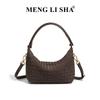 Herbst und Winter neue matte Retro handgewebte Brotdosen-Tasche Damenmode vielseitige Schulter-Umhängetasche trendige Handtasche