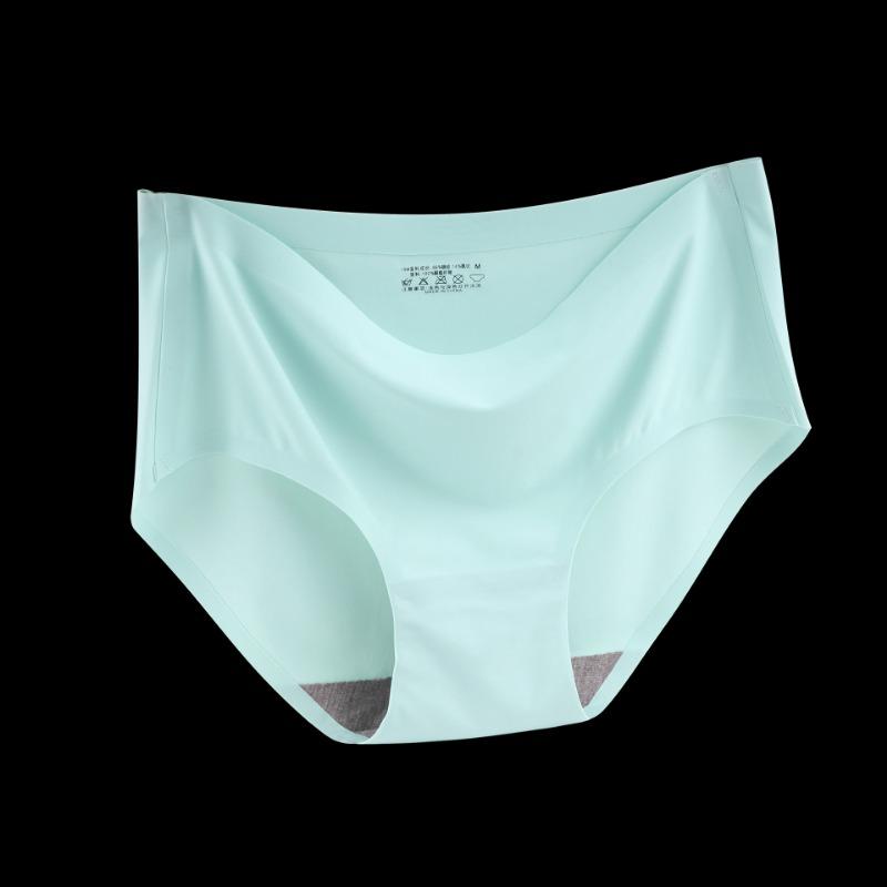 Women's Ice Silk Underwear Seamless Underwear One-piece Underwear Breathable Mid Waist Sexy Women's Underweartriangular Underwear Head