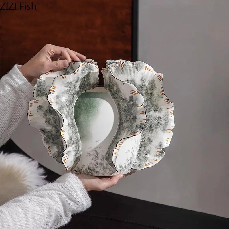 Colorful Wings Decorated Ceramic Vase Desk Decoration Flower Arrangement Artificial Flowers Decorative Floral Vases Modern Decor